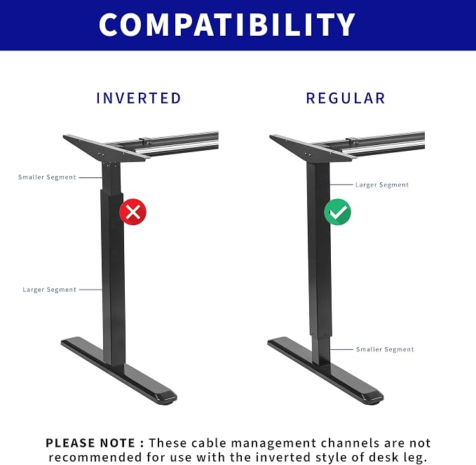 VIVO Black 14 inch Cable Management Channel for Desk Leg, DESK-AC01-1MB - Image 5