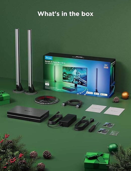 Govee HDMI 2.1 AI Sync Box Kit 2,8K/4K 144Hz,RGBICW for 27-34 Inch Monitor - Image 8