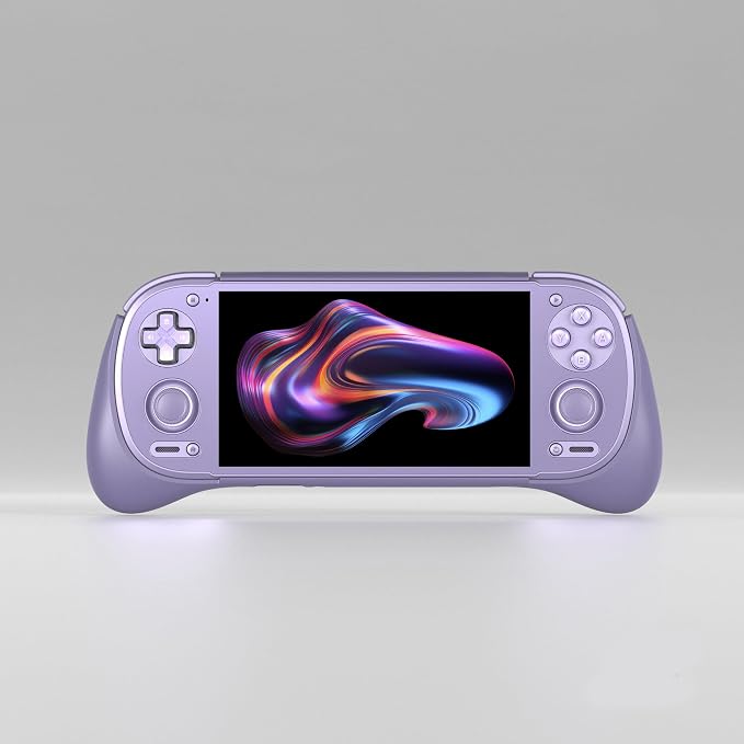 Hand Grip Cover Case for Retroid Pocket 6, Ergonomic Handle Grip Case Protective Cover TPU Shell Protector Stand Holder for RP6 Gaming Console Accessories (Purple) - Image 3