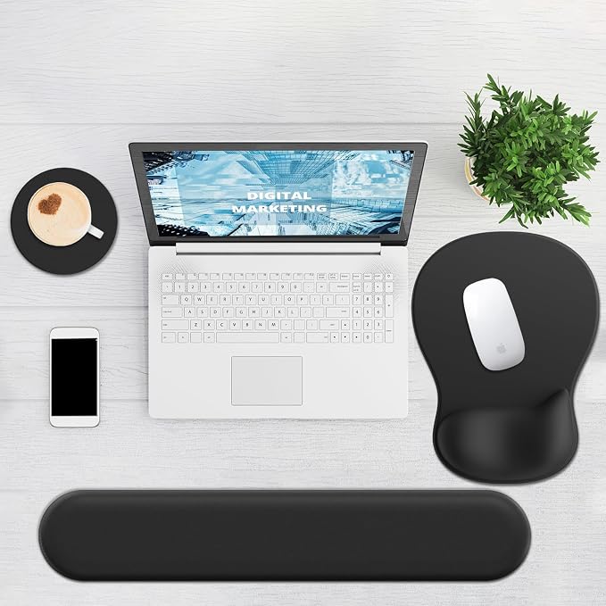 Ergonomic Mouse Pad with Wrist Rest and Keyboard Wrist Rest, Gel Mousepad - Image 6