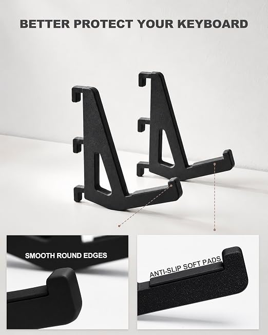 Keyboard Holder Display, Storage Hook for IKEA SKADIS | Black | Pegboard Accessories |Keyboard Stand | Skadis Accessories, Gaming Office | 4PCS - Image 4