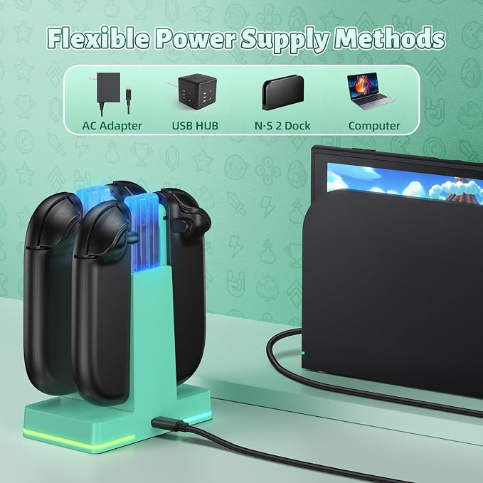 FASTSNAIL Switch 2 Controller Charger Dock for Nintendo Switch 2 for JoyCon - Image 7