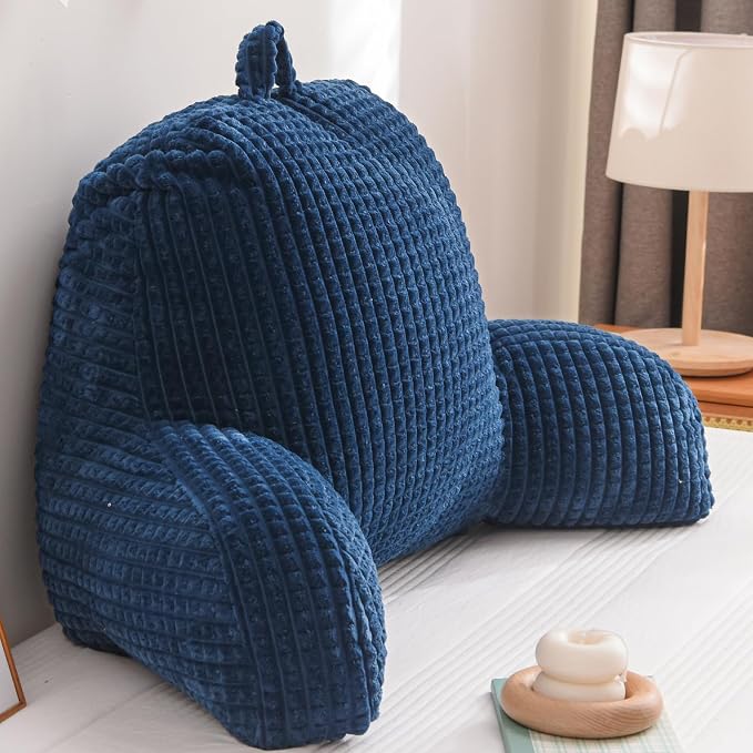 A Nice Night Navy 17" Bed Wedge Pillows with Arms for Sitting - Image 6