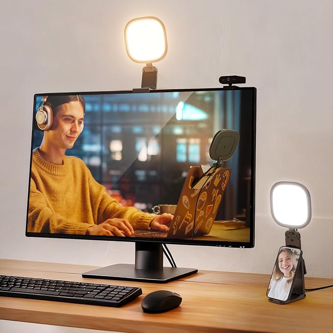 NEEWER Basics 5" 10W Monitor Light for Video Conference, Bi Color Edge Lit USB LED Panel Ring Light with Stand, CRI95 Lamp Lighting for Laptop Computer Webcam Zoom Call Desk Streaming Recording, NL10 by Neewer