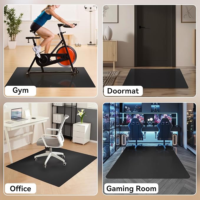 Black Office Chair Mat for Hardwood Floor, 58 x 84 in Desk Floor Protector | Heavy Duty Plastic Floor Mat, Smooth Rolling, Easy to Clean, Protects Wood & Tile Floors, Ideal for Computer & Gaming Chairs - Image 2