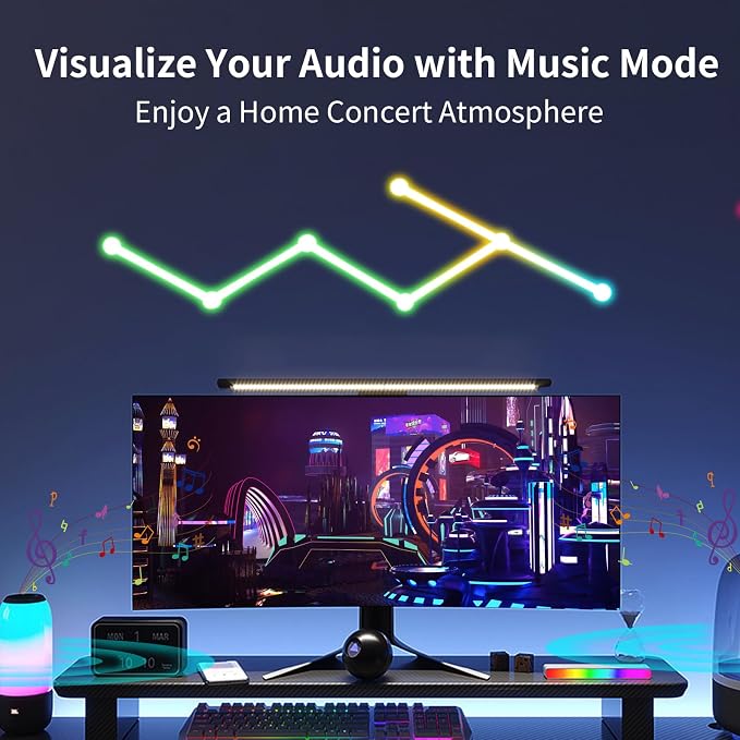 Smart Wall Light Lines, WiFi RGB LED Light Bars, 16M+ Color Dimmable Music Sync DIY Home Decor Light Bars for Gaming Party Streaming Lovers, Work with Alexa & Google Assistant (6 Lines,White) - Image 6