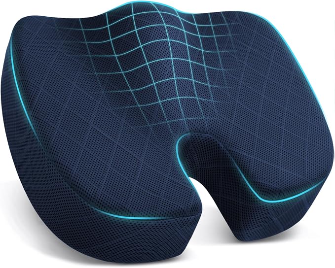 TushGuard Seat Cushion - for Office Chair, Car Seat, Airplane, Bleacher - Sciatica & Coccyx Pain Relief Desk Chair Cushion for Long Sitting Office Workers, Car Drivers(Blue, XX-Large) | for Car Seat, Airplane, Desk Chair - Sciatica & Hip & Coccyx Pain ... by TushGuardSeatCushonsPillows