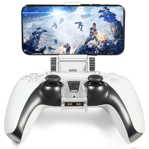 ICESPRING Phone Clip Holder Mount for PlayStation 5 PS5 Controller | Clamp Mount, Stand Bracket, Wireless Controller Compatible - Image 2