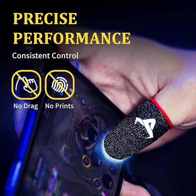 10 Pack Finger Sleeves for Gaming,Thumb Sleeves for Mobile Gaming,Anti Sweat,Ultra Thin,0.15mm Silver Fiber,Suitable for Most Gamers,Gaming Finger Gloves for PUBG COD Dedales Gamer,Covers - Image 2