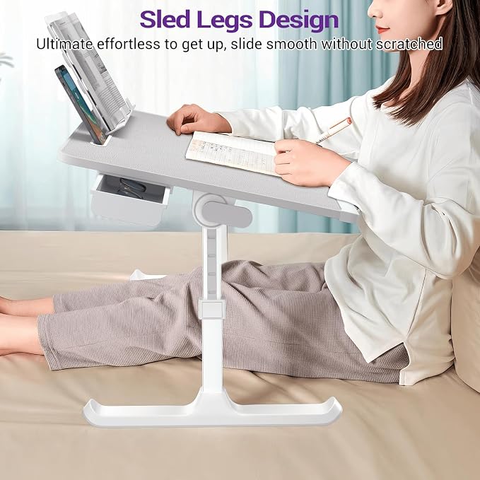 NEARPOW XXL Bed Table Tray, Adjustable Laptop Lap Desk for Couch, Black - Image 3