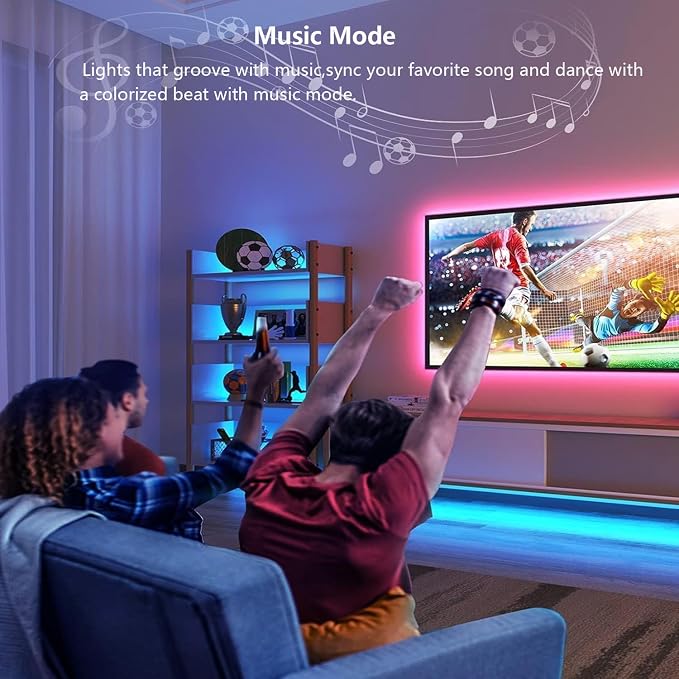 Smart Under Cabinet Lighting with Remote,RGB Cabinet Lights,Color Changing LED Strip Lights for PC,Kitchen Under Counter Lighting Plug in,Shelf Lights,LED Light Bar,Work with Alexa,Google,App,6pcs - Image 5