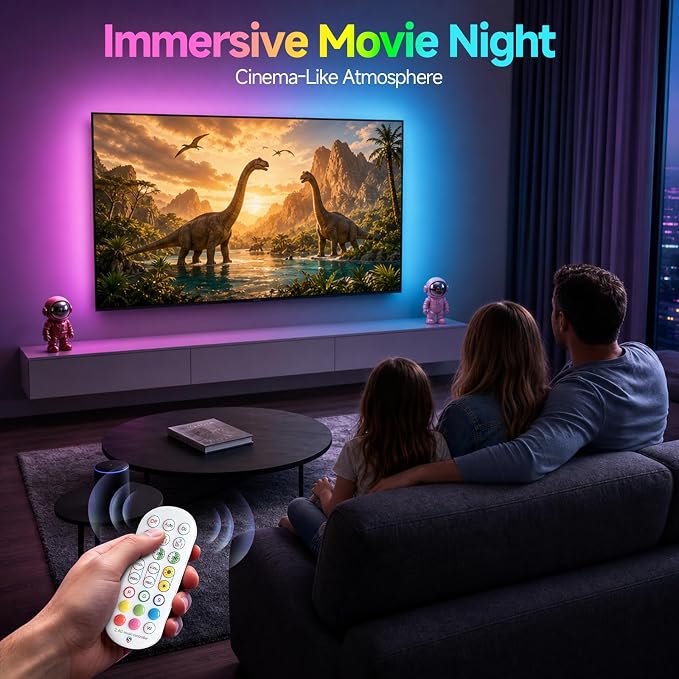 TV LED Backlight, 16.4ft RGB Strip Lights for 65-85 Inch TVs, App Control - Image 2