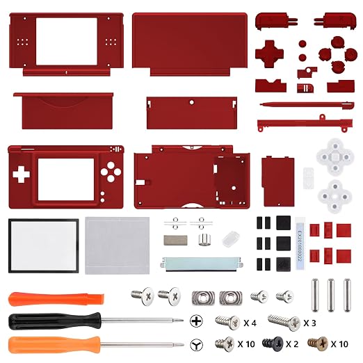 eXtremeRate Scarlet Red Replacement Full Housing Shell for Nintendo DS Lite, Custom Handheld Console Case Cover with Buttons, Screen Lens for Nintendo DS Lite NDSL - Console NOT Included - Image 2