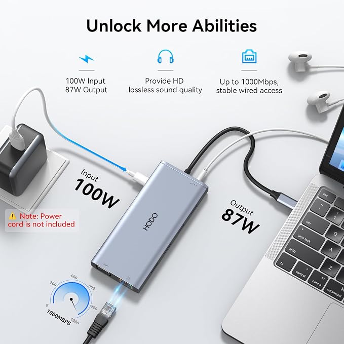 USB C Docking Station Dual Monitor for HP,Laptop Docking Station 3 Monitors - Image 6