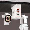 cozoo Desk Headphone Holder Hook Headset Watch Cable Bag Storage White | 2 USB-A & 1 Type-C Ports; Holds Headphones,Watches, Cables, Various Bags,Multifunctional Desk Storage Hook for Gaming Office by COZOO