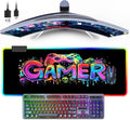 Mouse Pad 31.5 X 11.8 Inches RGB Mouse Mat with 13 Light Modes | Touch Control, Large Gaming Mousepad with Non-Slip Rubber Base for Computer Keyboard by FoBianJie