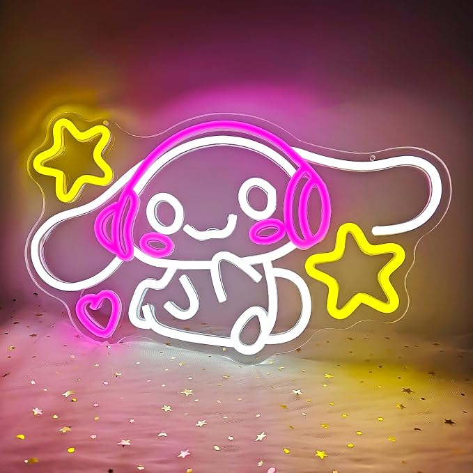 Anime Neon Sign Anime Neon Light Up Signs for Wall Decor Cartoon LED Signs for Bedroom Girls Room Home Cute Neon Wall Signs Decoration Gifts for Kids Children - Image 2