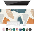 Auhoahsil Large Mouse Pad, XXL Desk Pad, Extened 35" x 15", Non-Slip Rubber Base, Stitched Edges, Superior Surface, Waterproof Keyboard Mat, Large Mousepad for Gamer, Office & Home, Desert Leaves by Auhoahsil