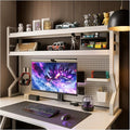 Desktop Bookshelf, Multi-Size pegboard Storage Organizer Rack,Dorm Desk Shelf, Desk Hutch,Office Desk top Storage Rack,Student Desktop Storage,Desk Shelves for top of des(White, 53.1" Lx9.9 Wx39 H by Unknown