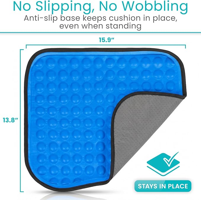 Vive Cooling Gel Wheelchair Seat Cushion - for Coccyx, Orthopedic Back | Support, Sciatica & Tailbone Pain Relief, Breathable 3D Gel Core Cover, Ideal for Office, Chair, Car, Gaming, Wheelchair - Image 6