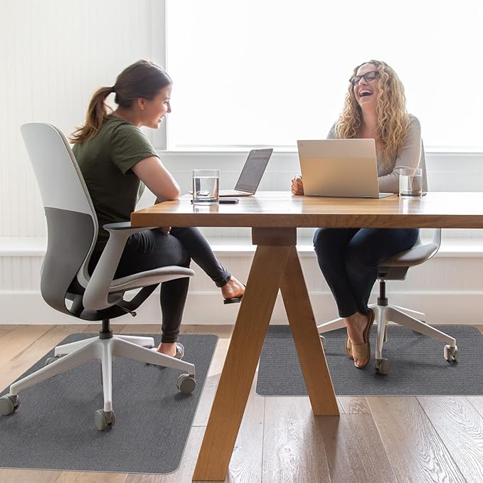 Sycoodeal Office Chair Mat for Hardwood Floor,Office Computer Gaming Chair Mat for Tile Floor,Large Floor Protector Rug,Anti-Slip,Easy to Clean,Grey(40"x48") - Image 5