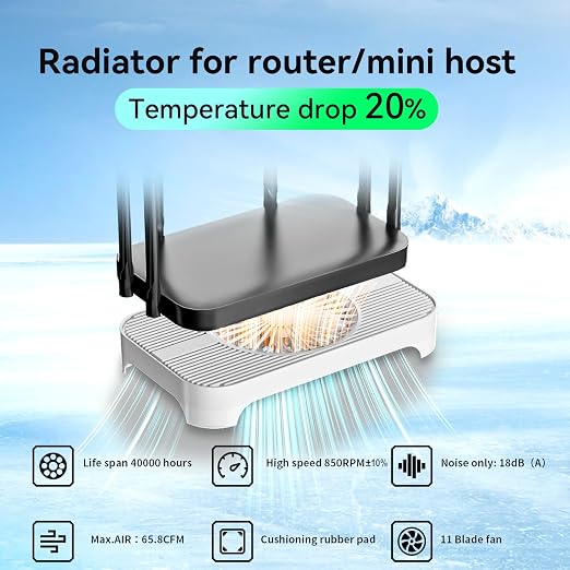 X3 USB Cooling Fan, 18dB Ultra-Quiet 140mm USB PC Fan with Built-in Cable & One-Touch Switch for Router, Receiver, Amplifier, DVR, PlayStation, Xbox, Computer Cabinet Electronics Cooling - Image 3