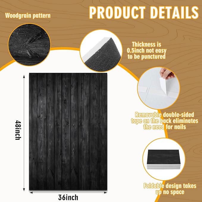 Hahafelt Felt Wood Grain Dart Board Wall Protectors Square Dart Board Backing Tiles Dartboard Backboard Cork Backboards Alternative - Image 2