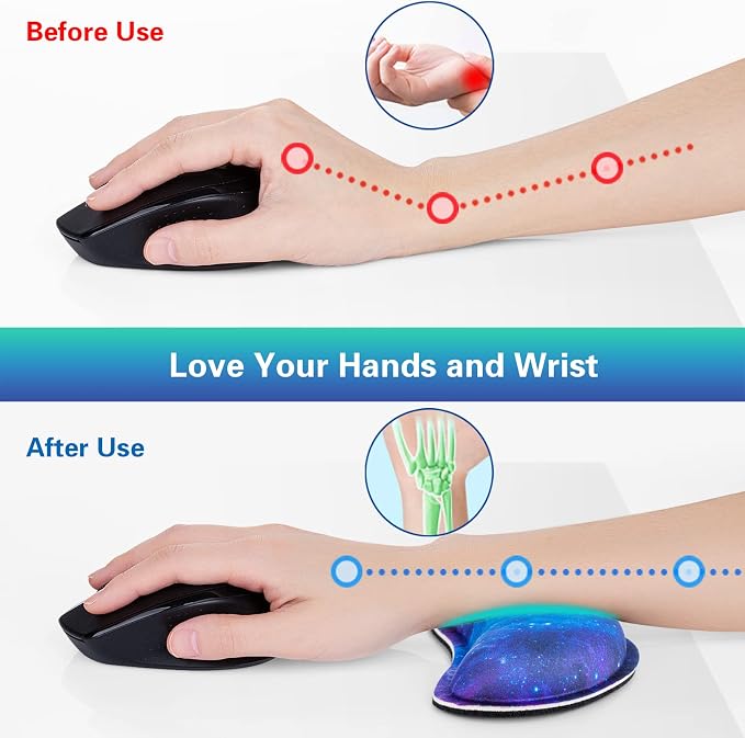Mouse Wrist Rest, Canjoy 2 Pack Wrist Rest for Mouse Memory Foam Wrist Pad - Image 3