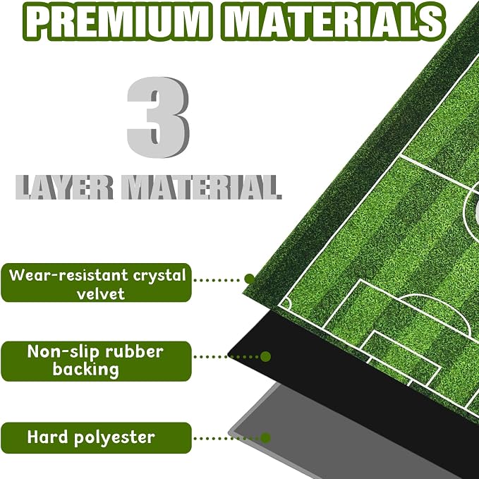 Gaming Chair Mat for Hardwood Floor 36"X 48" Heavy Duty Office Desk Chair Rug for Under Game Rolling Chairs Computer Decor Protect Mats Low Pile Non-Slip Rubber for Carpet & Tile Floor-Soccer - Image 4