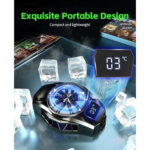 Cell Phone Cooler, RGB Semiconductor Cellphone Radiator with Digital Display, Portable Lightweight Magnetic Mobile Phone Cooling Fan for Gaming Sreaming Waching Videos - Image 9