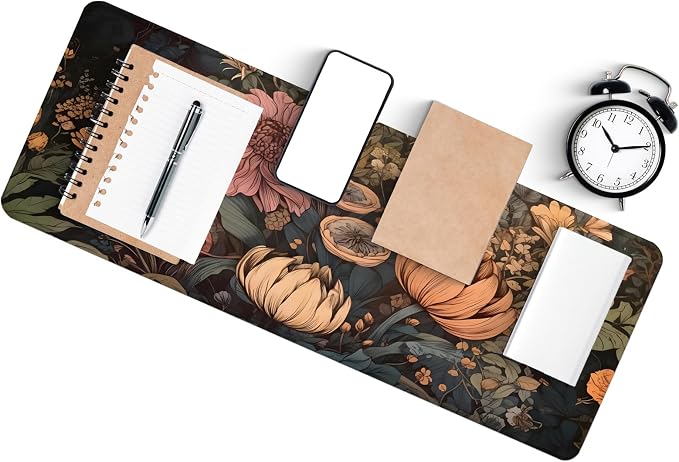 Gaming Mouse Pad with Anti-Slip Rubber Base, Extended Large Computer Mouse Mat with Stitched Edges, Long XL Anime Mousepad for Laptop and Keyboard, 31.5 x 11.8 inch (Wildflowers) - Image 4