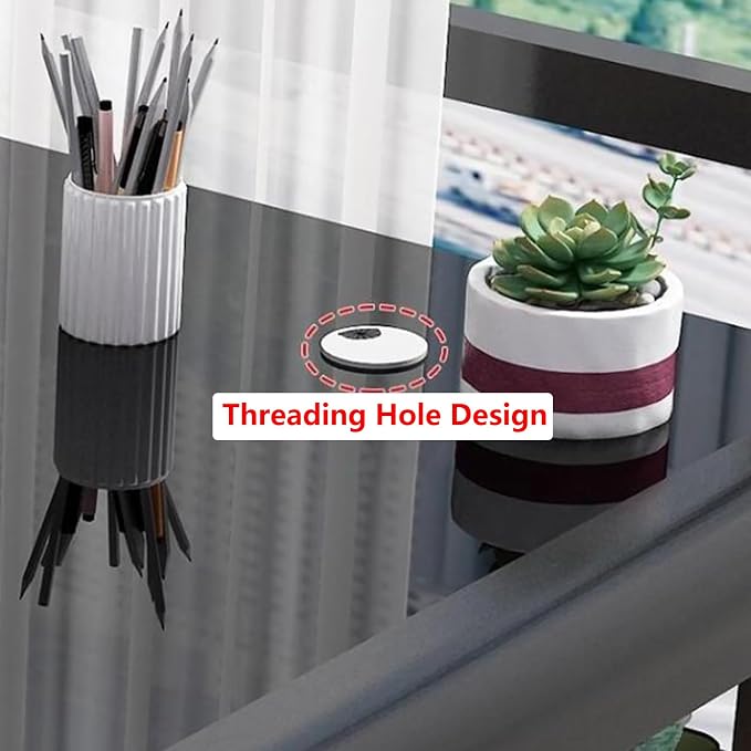 Gaming Desk with Pegboard and Storage Shelves,Tempered Glass Computer Desk Workspace,Modern Writing Study Table Gaming Table with Metal Frame for Home Office(120x60x165cm(47x24x65inch), I) - Image 6