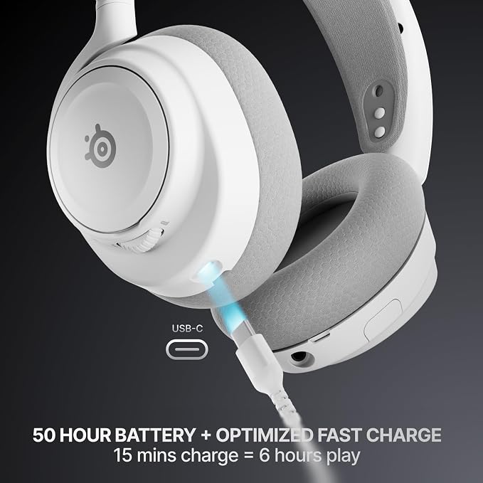 SteelSeries Arctis Nova 7 Wireless Gen 2 Gaming Headset - Real-Time App Control, 50+ HR Play, Neodymium Drivers, Mix 2.4GHz/Bluetooth, PC, PS5, PS4, Switch 1/2, Mobile - White - Image 6