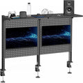 VIVO Steel Triple Clamp 47 x 31 inch Desk Pegboard System with 2 Monitor Mounts and Storage Shelf, Fits up to 32 inch Screens, Office Accessory Organizer, Black, PP-DK48SB by Unknown