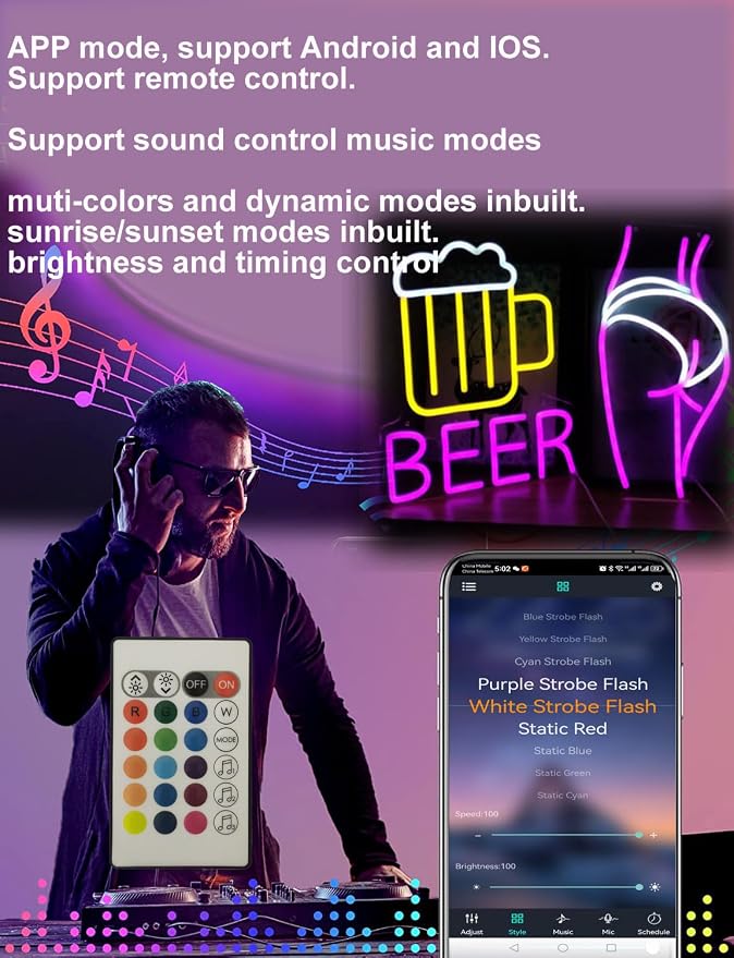 16.4ft LED Neon Rope Lights, 12V RGB Color Changing Strip Lights with APP & Remote Control, IP67 Waterproof Music Sync Light Strip for Bedroom, Gaming Room, Outdoor, Party Decor - Image 4