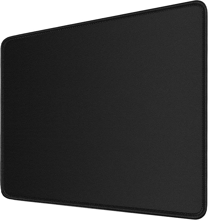 Mouse pad, Gaming Mouse pad with Stitched Edge, Premium-Textured Mousepad | Mouse Pad Large, Water Resist Non-Slip Rubber Base Mouse Pads for Computers, Laptop, Gaming Home Office, 11.8 x 9.9 in, Black by Naukay