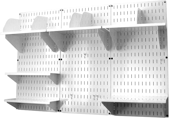 Wall Control Office Organizer Unit Wall Mounted Office Desk Storage and Organization Kit White Slotted Wallboards and White Accessories - Image 3