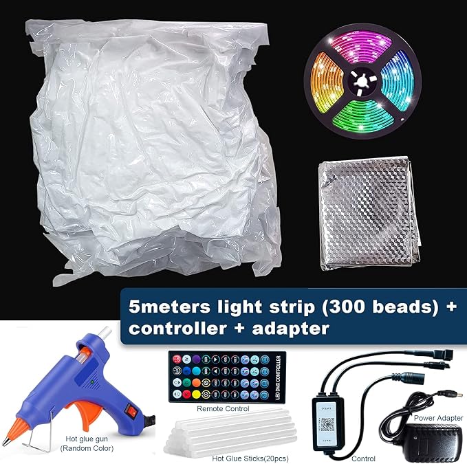 Cloud Light Multicolor Lightning Changing, 3D Thundercloud LED Light Cotton Lightning Cloud Colorful Atmosphere Night Light, DIY Creative Cloud Lights for Bedroom Gaming Room Indoor, 16 Feet - Image 7