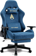 Symino Gaming Chair, High Back Ergonomic Office Chair with 2D Adjustable Armrests, 150° Recline, Breathable Faux Suede, Adjustable Headrest & Footrest for Home Office by Unknown