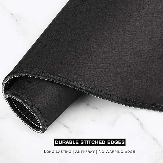 Auhoahsil Extended Mouse Pad, XXL Desk Pad Gaming Mousepad, Large Big Laptop Computer Keyboard Desk Mat with Non-Slip Base Stitched Edge for Gaming Office Men Women, 35.5 x 15.7 in, Black Marble - Image 5