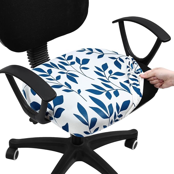 Smiry Stretch Printed Office Computer Desk Chair Seat Covers | Stretch Fit, Soft Fabric Universal Rotating Chair Cover, Washable Removable, Anti-Dust Seat Cushion Protector by Smiry