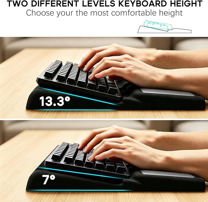 JIKIOU Keyboard Stand and Mouse Pad Set with Wrist Rest - Image 2
