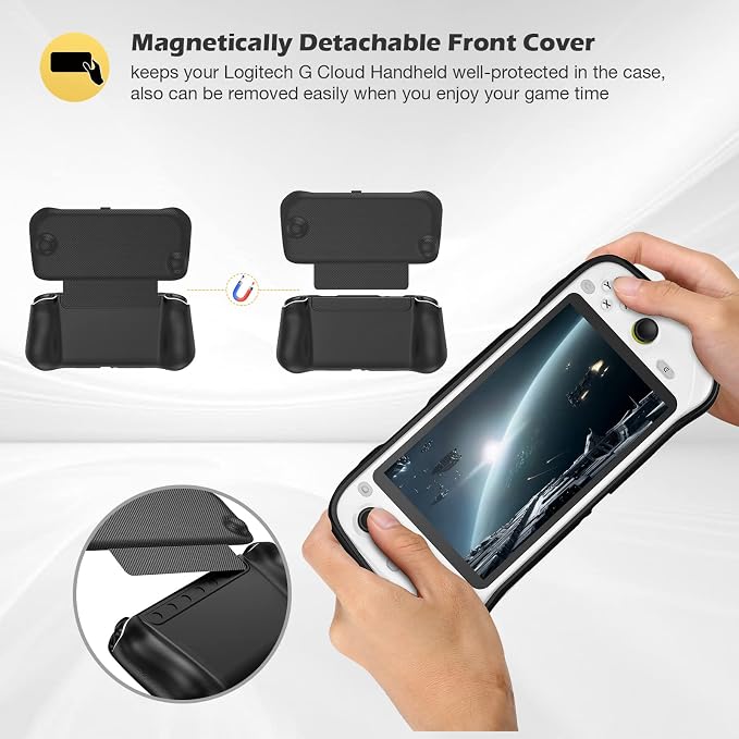 ProCase Flip Case for Logitech G Cloud with Detachable Front Cover - Black - Image 2