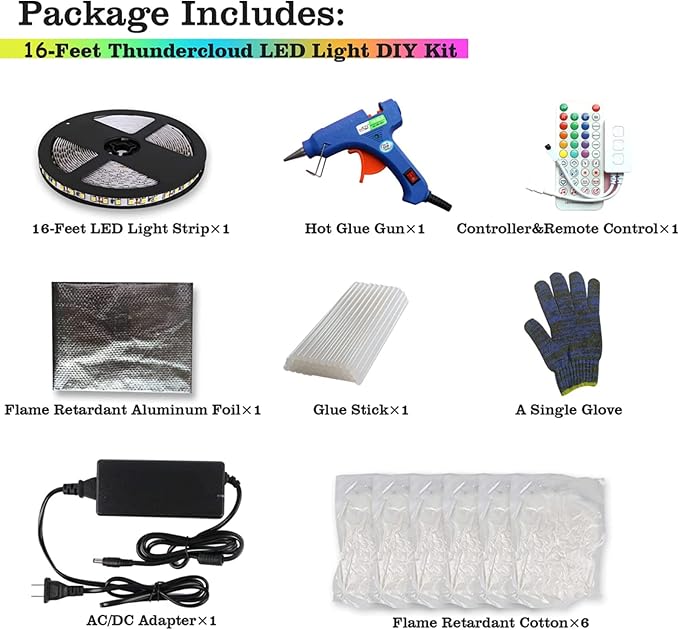 Cloud Light Thundercloud LED - 3D Cotton with RGB Music Sync - Image 7