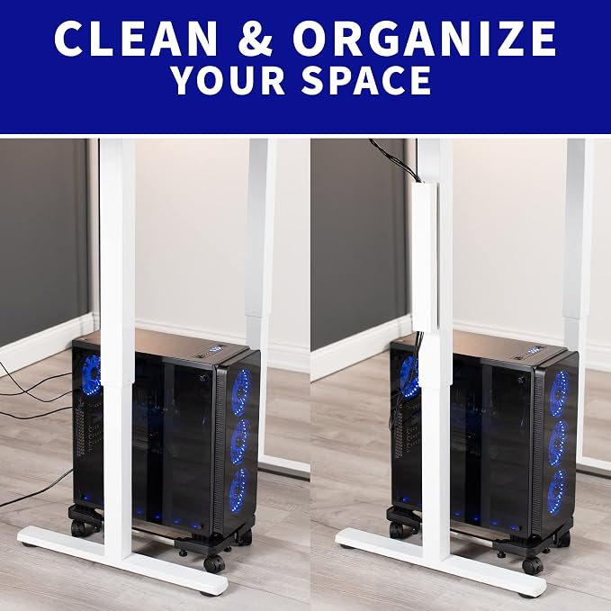 VIVO White 14 inch Cable Management Channel for Desk Leg, DESK-AC01-1MW - Image 2