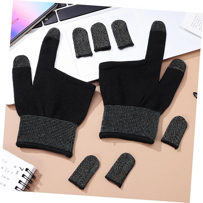 KICHOUSE 2pairs Ultra-Thin Gaming Finger Sleeves Comfortable Gloves for Mobile Gamers of Breathable Nonslip Sleeves for Extended Gaming Sessions and Billiards - Image 6