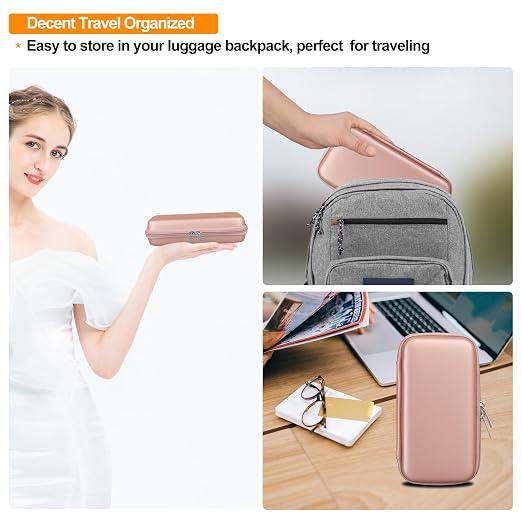 Elonbo Carrying Case for TEBIYOU/ WELLST·G/ TaddToy/ Beijue/ FAMILY POCKET/ CCTU/ X-JOYKIDS/ GREENCREEK/ Beico/ KAVOYI/ GuaiyeyeAP Handheld Game Console, Portable Electronic Gaming Player Bag, Gold - Image 7
