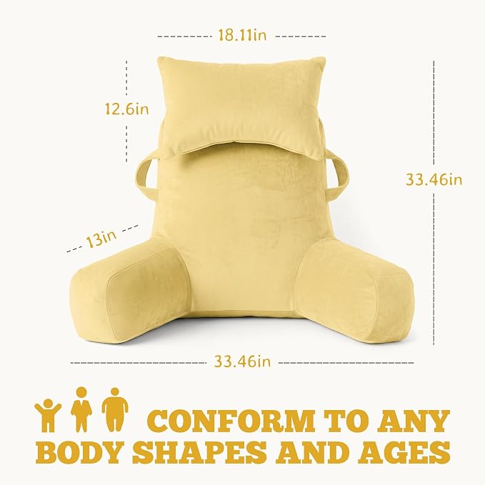 Reading Pillow for Bed,Back Pillow for Bed Sitting Up,Lumbar Support Pillow - Image 2