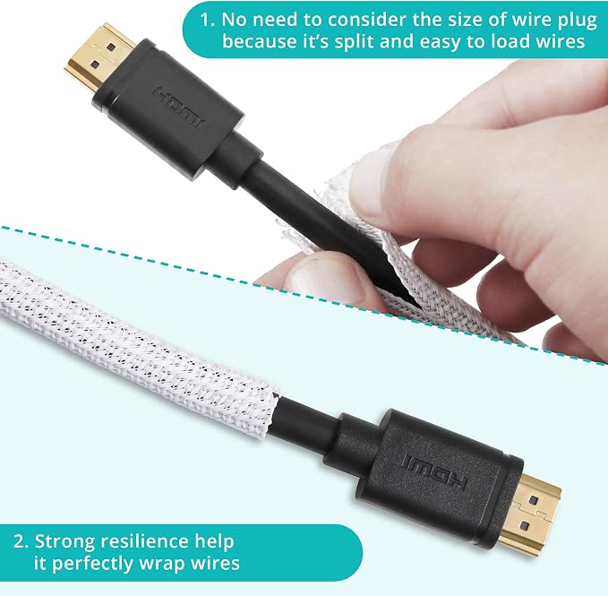 20ft 1/4 inch White Cable Sleeve - Image 4