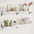 Axeman Deep Floating Shelves, 55'' x 10'' White Wall Shelves Set of 2 by Axeman